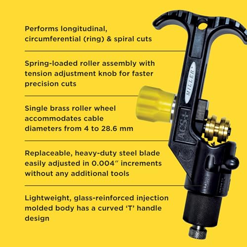 Miller ACS+ Series Cable Slitter for Armored Fiber Cable, Central Tube, and Stranded Loose Tube, Easily Portable Tool for Working Technicians, Electricians, and Installers, 10 Ounces - Image 5