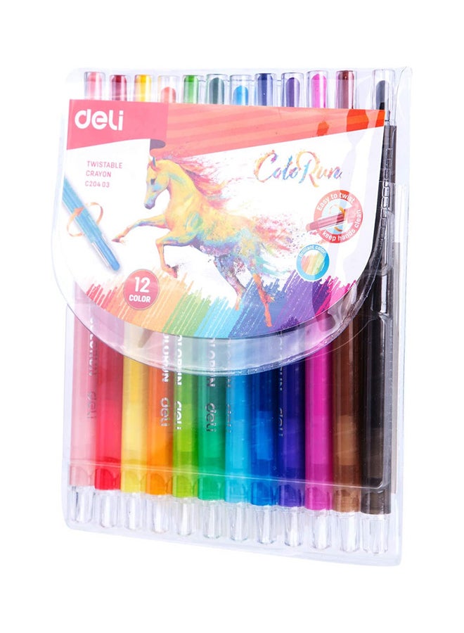 Deli Twistable Crayon Pack of 12 Colors , Non-Toxic Art Tools For Kids - Image 1