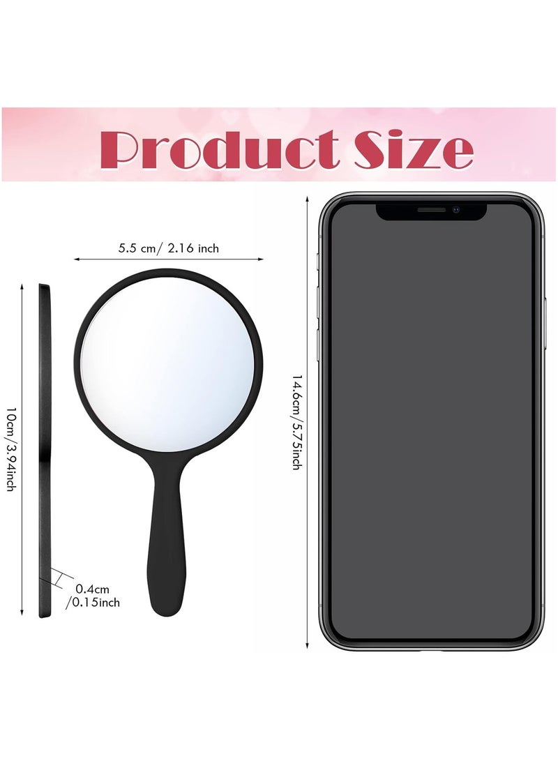 Arabest 25 Pcs Handheld Mirror with Handle Bulk, 3.94" L x 2.17" W, Small Portable Round Mirror for Kids Travel Makeup Classroom Camping Daily Use (Black, White) - Image 2