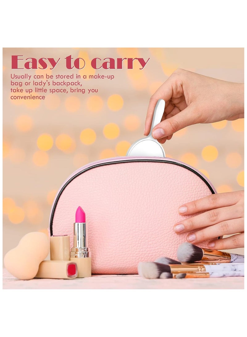 Arabest 25 Pcs Handheld Mirror with Handle Bulk, 3.94" L x 2.17" W, Small Portable Round Mirror for Kids Travel Makeup Classroom Camping Daily Use (Black, White) - Image 3