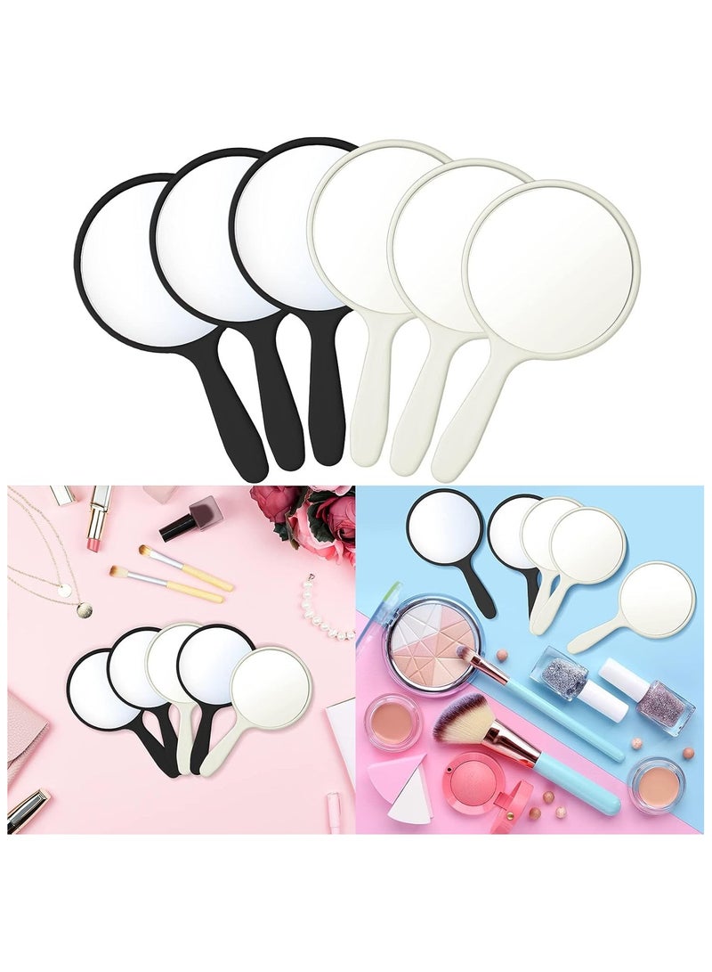 Arabest 25 Pcs Handheld Mirror with Handle Bulk, 3.94" L x 2.17" W, Small Portable Round Mirror for Kids Travel Makeup Classroom Camping Daily Use (Black, White) - Image 4