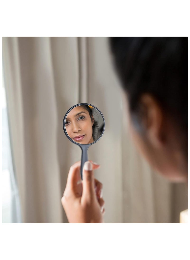 Arabest 25 Pcs Handheld Mirror with Handle Bulk, 3.94" L x 2.17" W, Small Portable Round Mirror for Kids Travel Makeup Classroom Camping Daily Use (Black, White) - Image 5