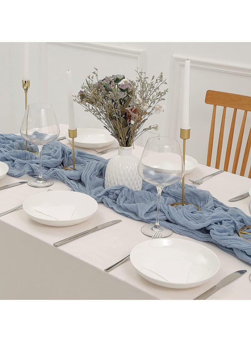 Cheesecloth Table Runner, 90*400cm Boho Gauze Cheese Cloth, Rustic Sheer Table Runners for Wedding Baby Bridal Shower Friendsgiving Party Fall Christmas Home Decorations - Image 4