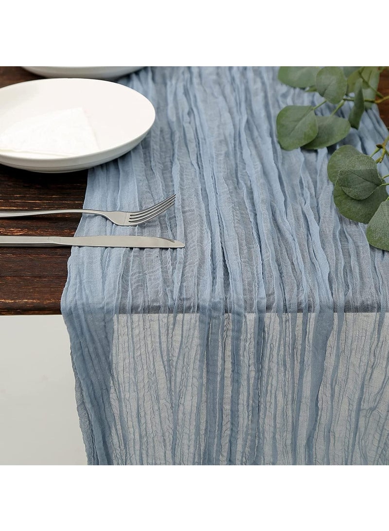 Cheesecloth Table Runner, 90*400cm Boho Gauze Cheese Cloth, Rustic Sheer Table Runners for Wedding Baby Bridal Shower Friendsgiving Party Fall Christmas Home Decorations - Image 1