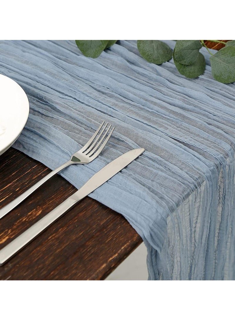 Cheesecloth Table Runner, 90*400cm Boho Gauze Cheese Cloth, Rustic Sheer Table Runners for Wedding Baby Bridal Shower Friendsgiving Party Fall Christmas Home Decorations - Image 2