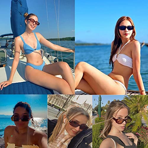 Eyegla Sunglasses Bulk Rectangle Sunglasses Party Favor 90s Glasses Shades Sunnies for Women,10 Pack - Image 2