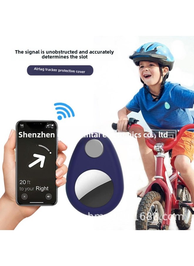 Generic - Product For Apple Airtag Tracker Anti-lost Device Locator Silicone Protective Case Airtags Protective Case-Color:Midday Blue OPP Bag-Applicable Model:Airtag Protective Sleeve (ordinary) - Image 1