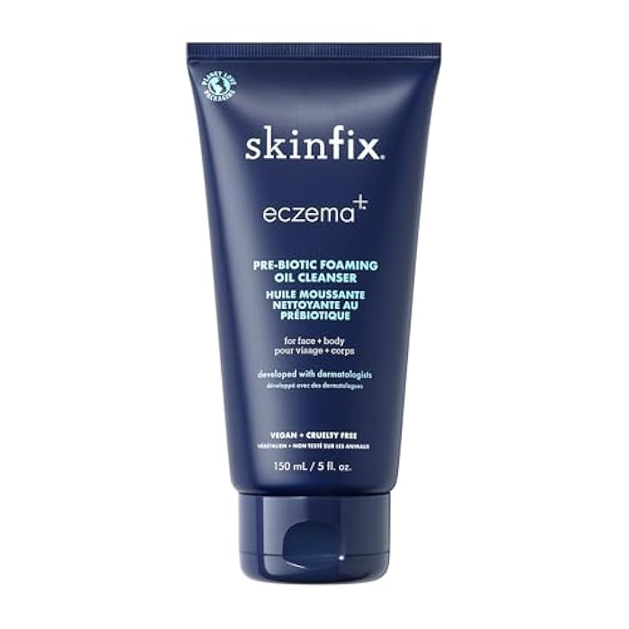 Skinfix Pre-Biotic Face + Body Foaming Oil Cleanser - 5 fl oz - Hydrates, Calms with Colloidal Oatmeal, Triple Lipid Complex & Coconut - Accepted by the National Eczema Association - Cruelty Free