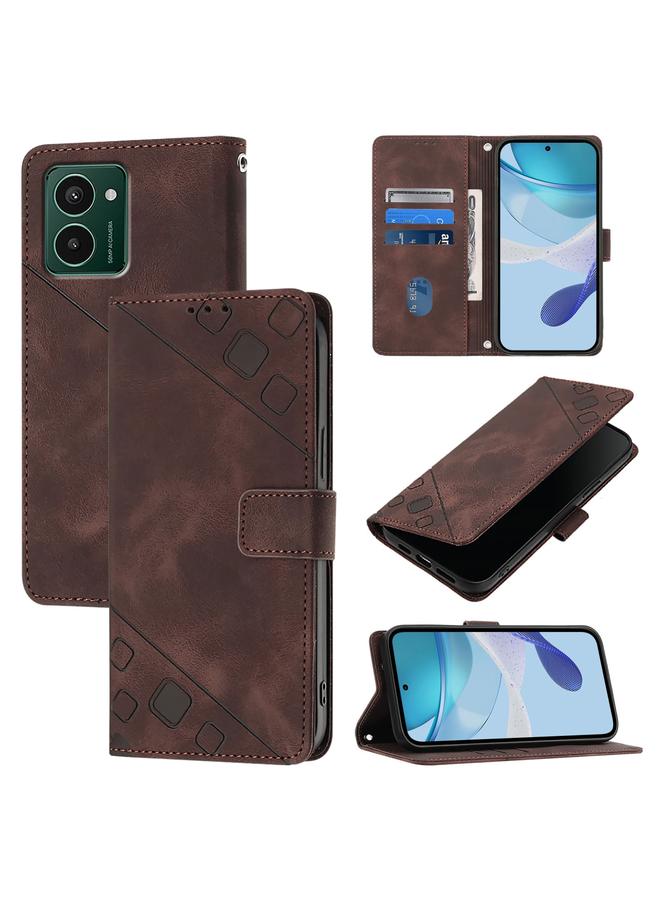 The Bros Phone Case For HMD Pulse Pro Skin-feel Embossed Leather Phone Phone Case - Image 1