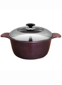 SONEX Sonex Splendor Pot 20 cm, Korean Diecast Technology Cooking Pot, Multi Layer Durable Coat, Even Heating, PFOA & PTFE Free Non Stick Interior, Ergonomic & Sturdy Cast Handles, Easy to Clean,Black Ruby  - Image 1