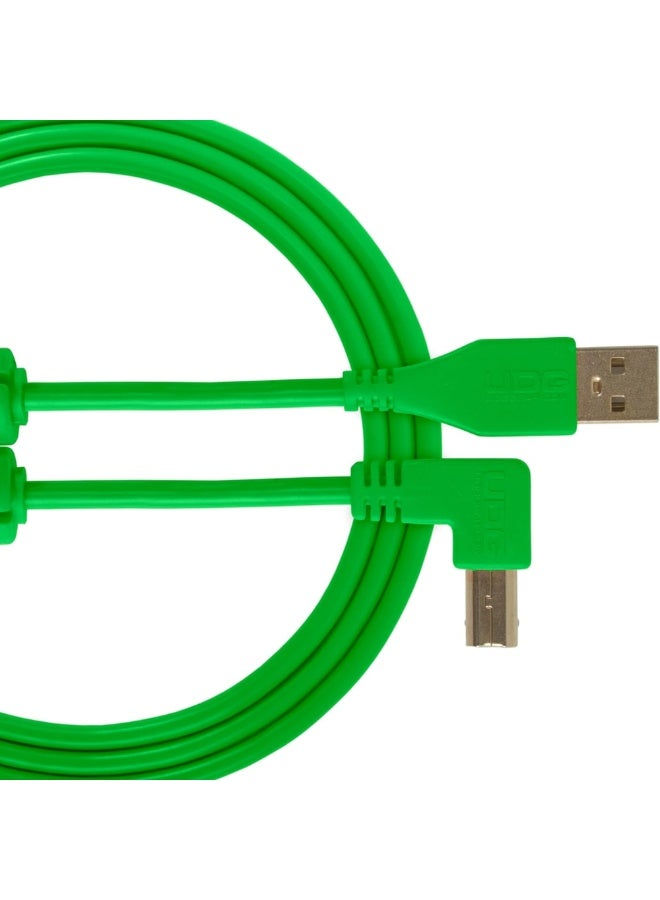 UDG Ultimate Audio Cable USB 2.0 A-B, Green, Angled, 3 m