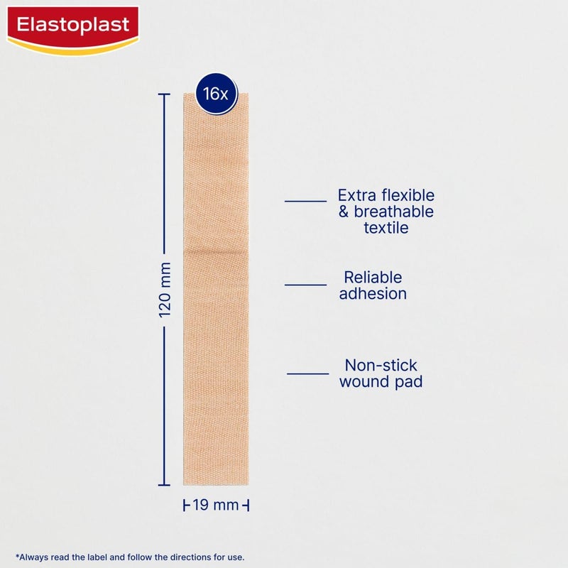 Elastoplast Extra Flexible Finger Strip Plasters 16 Pieces Flexible and Durable Plasters for Fingers Stretchy Fabric Plasters Plasters Waterproof - Image 2