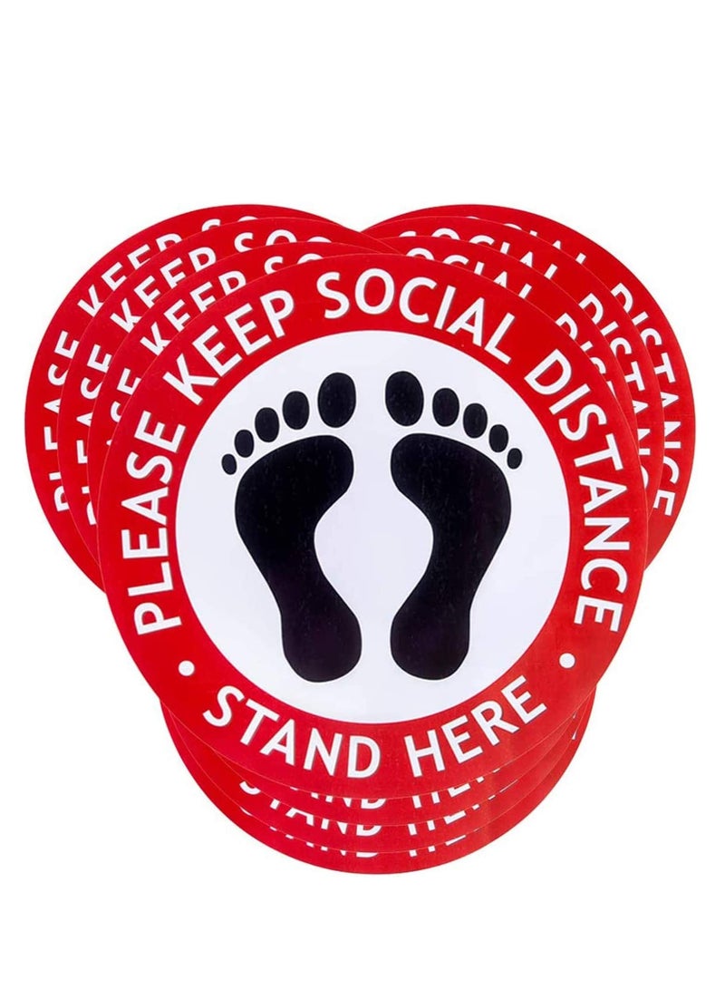 SOLARAE 10 Pcs Social Distancing Tools, Keep Distance Sticker, Floor Stickers for Queue Management, Cash Counters, Entrances, and Other Customizable Uses - Image 1