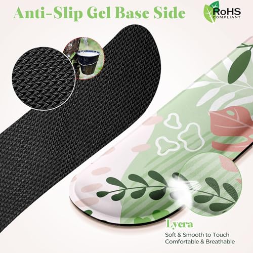 Gimars Enlarge Silky and Superfine Fabric Gel Memory Foam Keyboard Wrist Rest Set, Ergonomic Keyboard Mouse Wrist Support for Typing Pain Relief, Comfort for Office, Gaming, Computer-Morandi Pink - Image 3