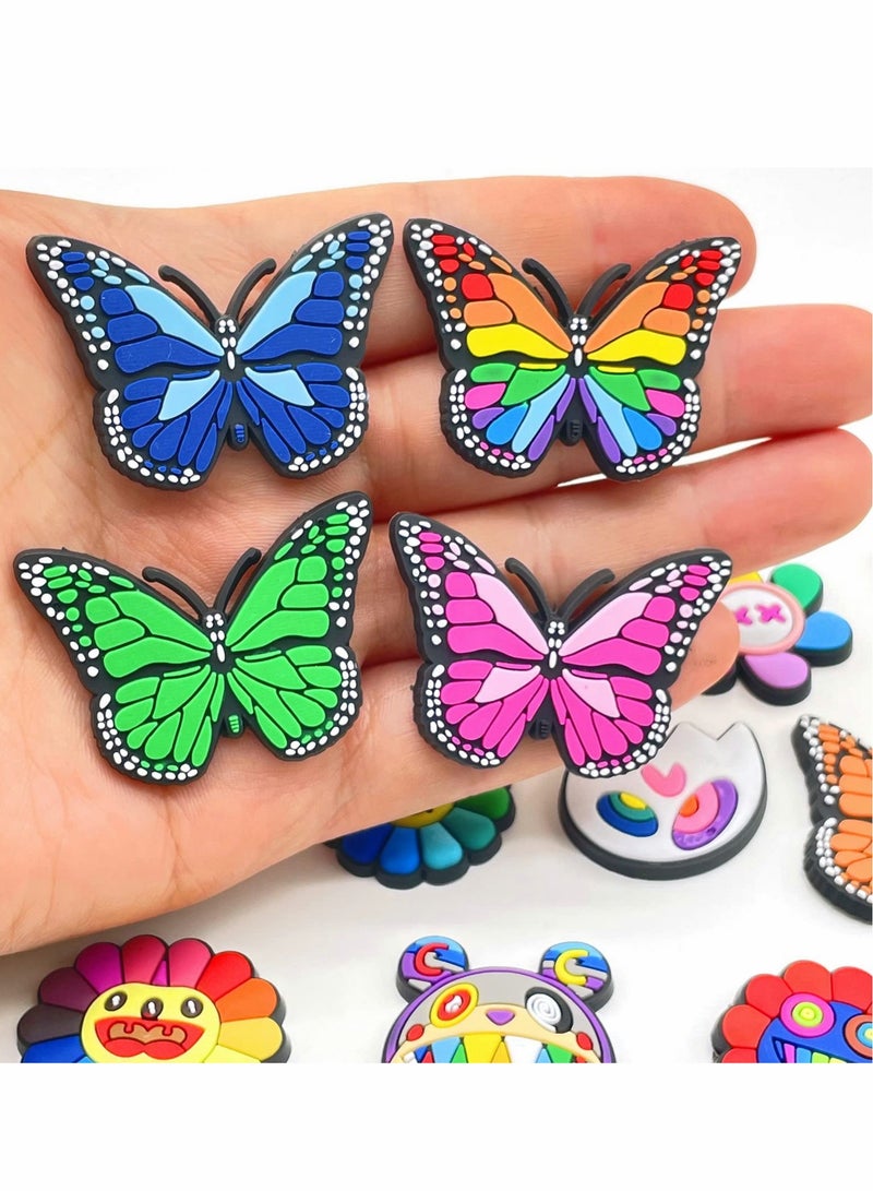 Excefore Shoes Decoration Charm Croc Pins, Cute Butterfly Sunflower PVC Charm Fits Sandals Wristbands Clog, Smile Face  for Kids Adults Men Women Girl Boys Gifts 16 Pcs - Image 4