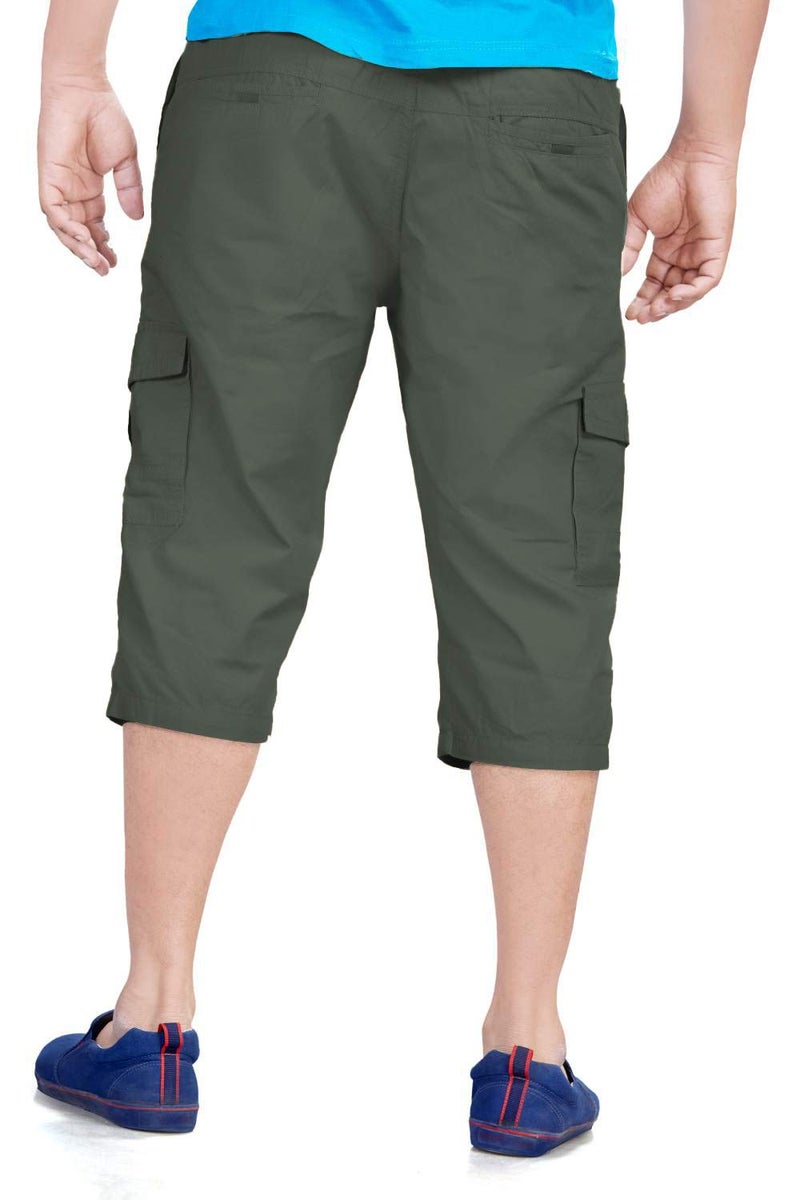 0-DEGREE Men's Regular Fit Three Quarter Shorts Grey 30 Inch Waist - Image 2