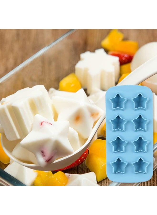 IBAMA - IBAMA Star Shaped Silicone Ice Cube Tray Freeze Mold Maker Tools Club Bar Party Use for Making Jelly Gummy Pudding Candy Ice Cream Chocolate Ice DIY (Blue) - Image 1