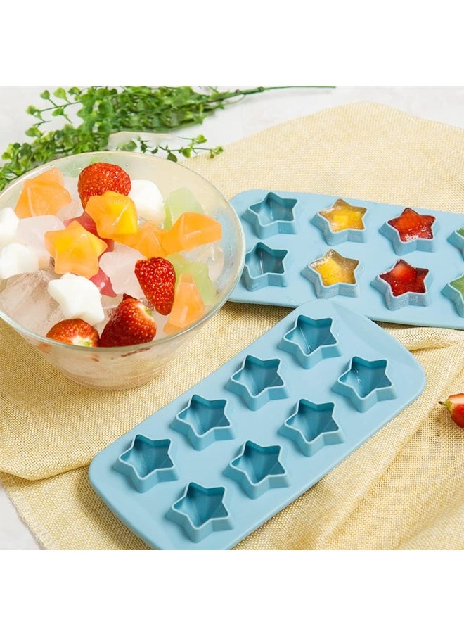 IBAMA - IBAMA Star Shaped Silicone Ice Cube Tray Freeze Mold Maker Tools Club Bar Party Use for Making Jelly Gummy Pudding Candy Ice Cream Chocolate Ice DIY (Blue) - Image 1
