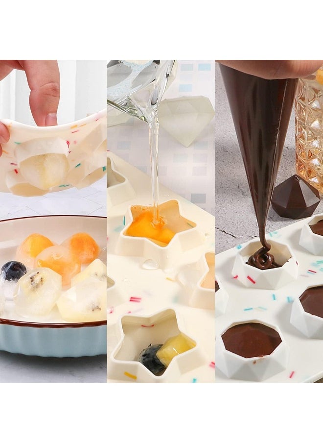 IBAMA - IBAMA Star Shaped Silicone Ice Cube Tray Freeze Mold Maker Tools Club Bar Party Use for Making Jelly Gummy Pudding Candy Ice Cream Chocolate Ice DIY (Blue) - Image 1