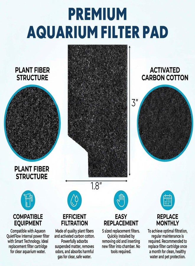 Joyfolk 3 Packs Extra Small Filter Cartridges Replacement for Aquarium Fish Tank Compatible with Aqueon Quietflow Internal Power Filter(Size Xs) - Image 2