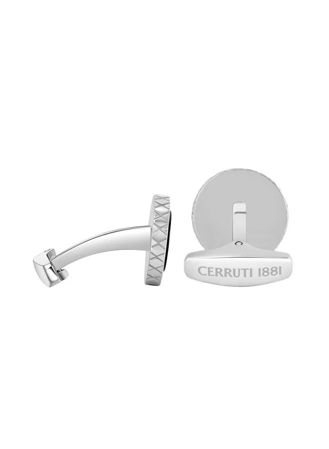 CERRUTI 1881 Silver/White Mother-of-pearl Pietro Stainless Steel Round Cufflinks for Men for Men | Best Price UAE