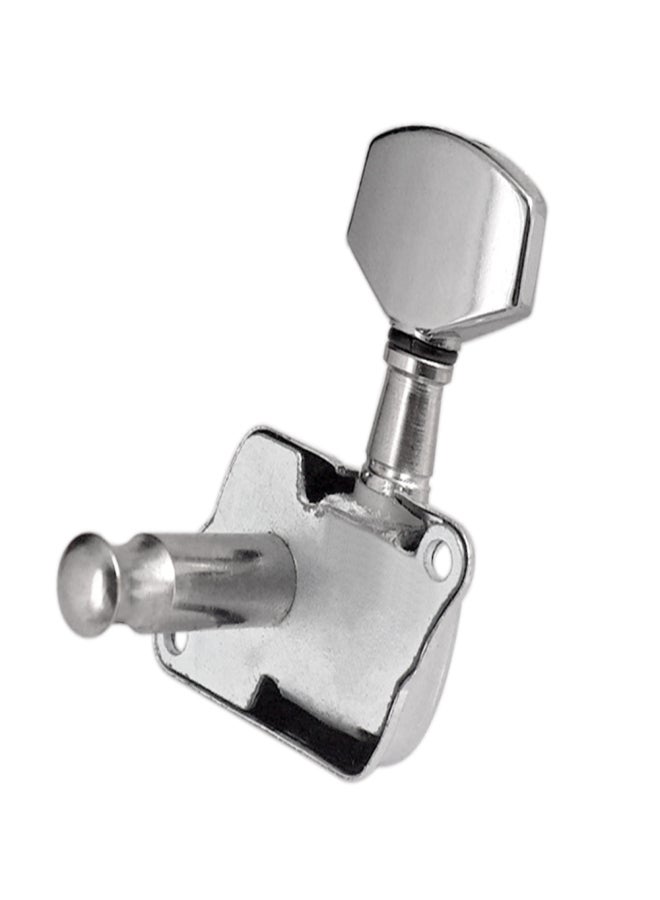 6 Pieces Guitar String Tuning Pegs Semi-closed Tuning Machine Machine Heads Tuners for Electric Guitar Acoustic Guitar(6 Right, Silver) - Image 4