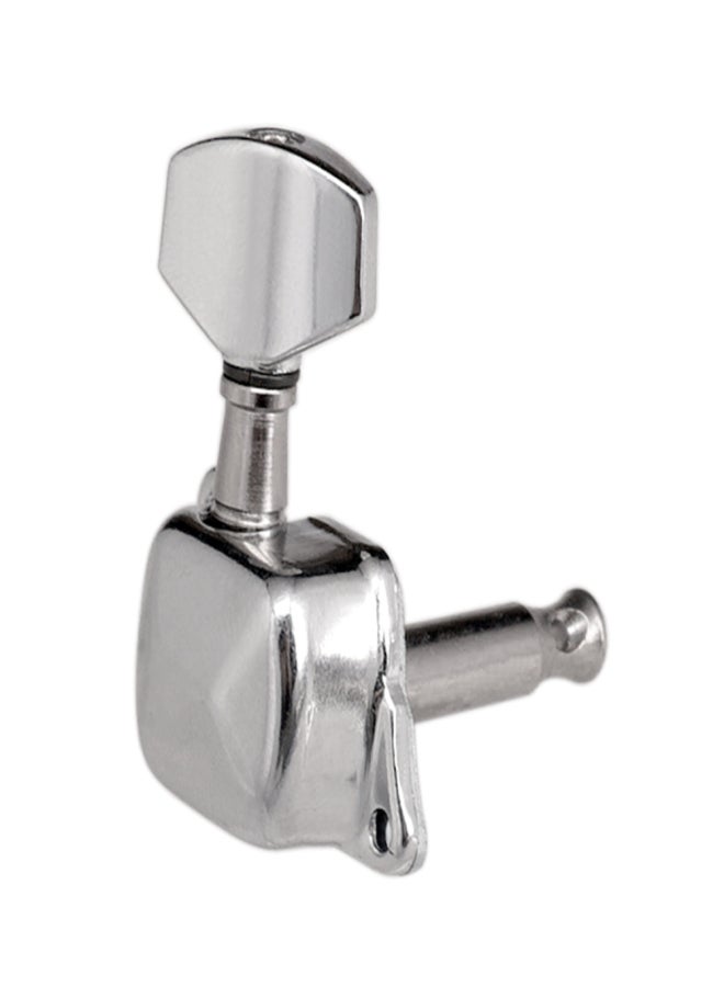 6 Pieces Guitar String Tuning Pegs Semi-closed Tuning Machine Machine Heads Tuners for Electric Guitar Acoustic Guitar(6 Right, Silver) - Image 2