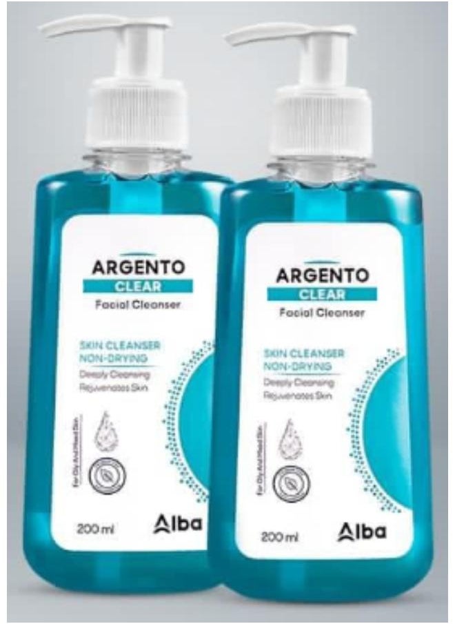 ARGENTO Clear Facial Cleanser For All Skin - 200 Ml 1+1.  - Image 1