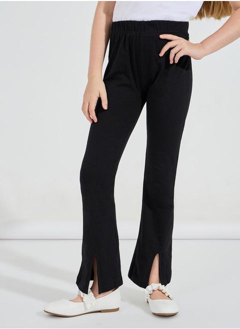 Flared Ankle Length Leggings with Centre Front Slit