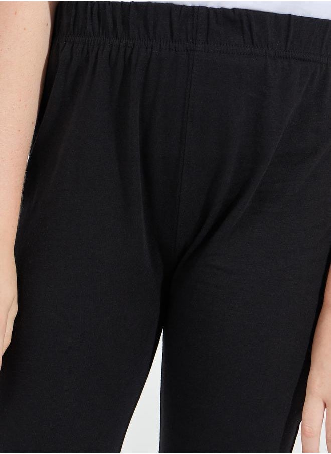 Styli - Flared Ankle Length Leggings with Centre Front Slit - Image 1