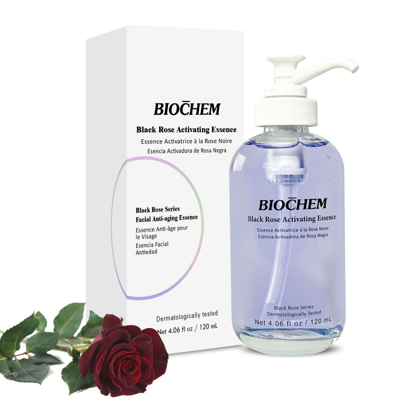 BIOCHEM Black Rose Activating Essence  406 fl oz  120 ml Hydrating  AntiAging Facial Essence with Luxurious Formula for Skin Radiance SerumLike AntiAging Elixir Beauty Booster