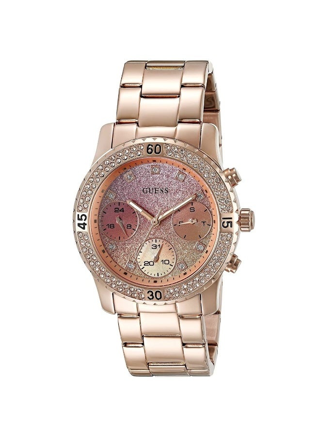 Guess Confetti Women’s Watch – Model W0774L3 | Two-Tone Dial with Elegant Rose Gold Stainless Steel Design - Image 2