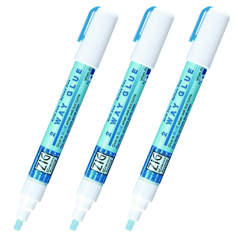 Zig KURETAKE ZIG CORPORATION 2-Way Glue Pen 3P, Chisel Tip - Image 1