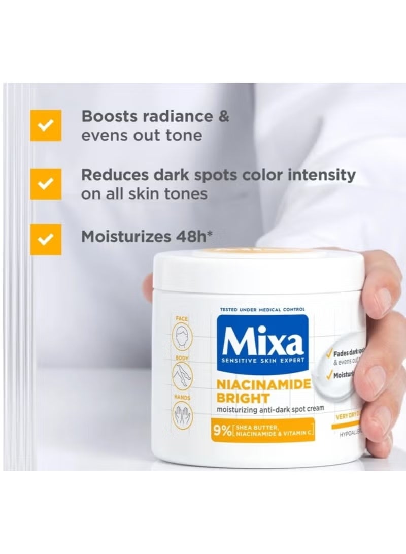 mixa Niacinamide Bright Moisturising Anti Dark Spot Cream 400ml - Image 2