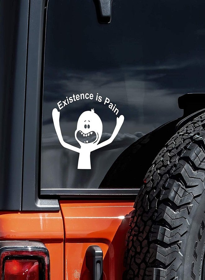kurniso Smart Box Existence is Pain Decal Funny Car Decal Sticker Laptop Truck White 6.5 x 8.5 - Image 1