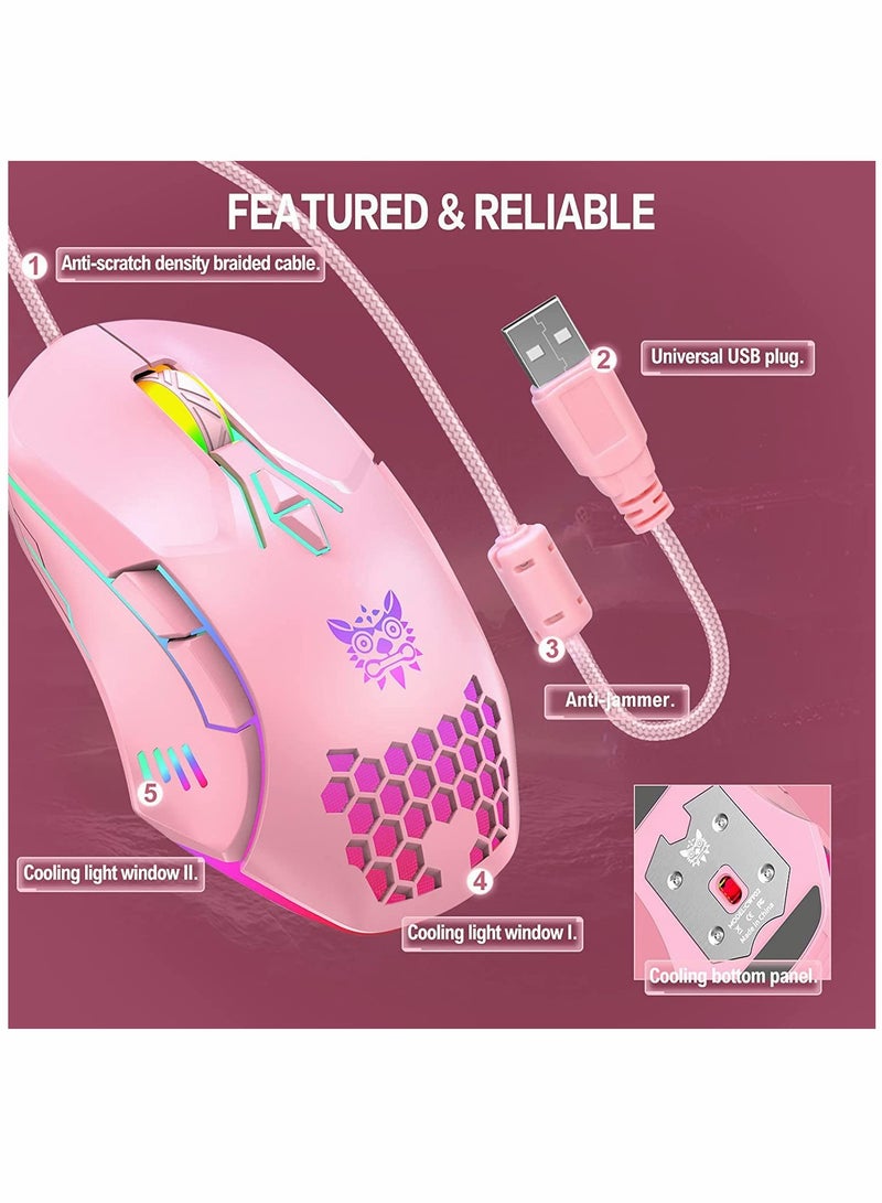 Wired RGB Backlit Gaming Mouse with Adjustable 6400 DPI for Enhanced Precision and Performance - Image 3
