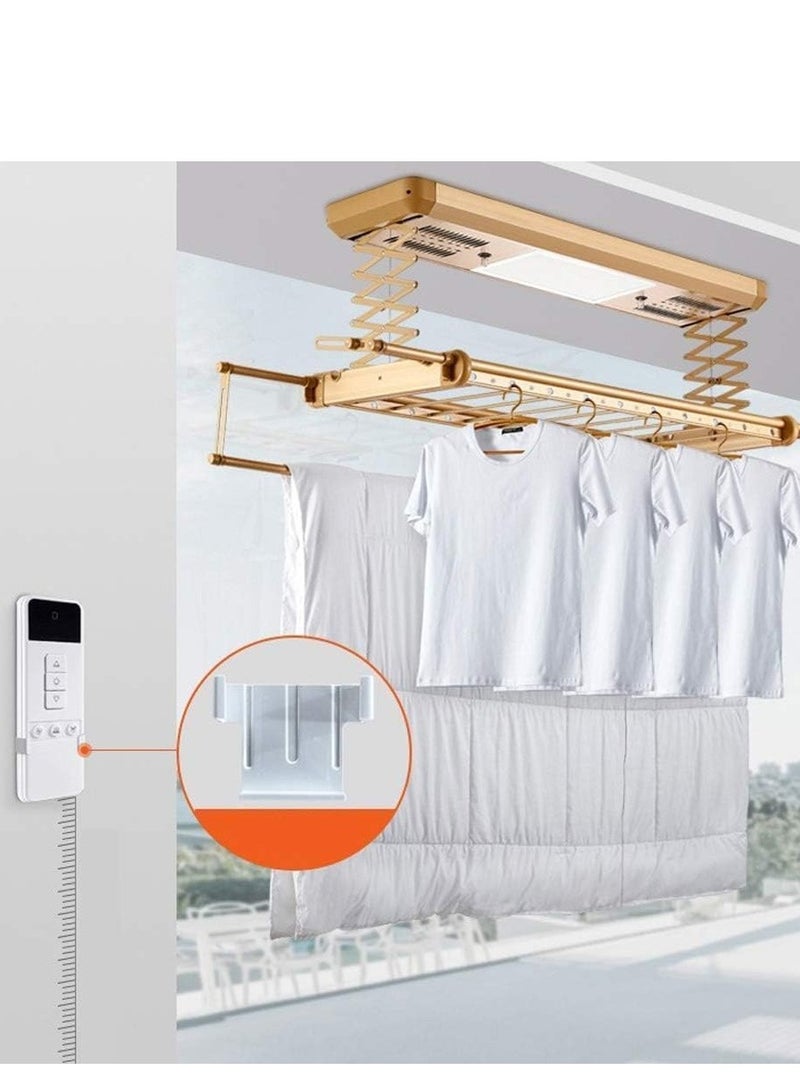 Electric drying rack Intelligent Lifting Wireless Remote Control Balcony Four-Bar Telescopic Clothes Drying Rod 9 Cross Bar + Led Lighting + Wind Dry + Sterilization + Bake Dry.  - Image 3