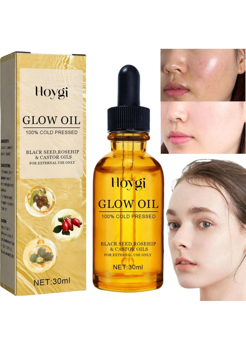 Hoygi Rosehip Black Seed Oil, Natural Organic Fortifying Oil, Face Serum for Women, Moisturizing Glow Oil, Hydrating Serum, Anti Wrinkle Face Cream, Skincare Serum, Facial Oils for Women 30ml  - Image 1