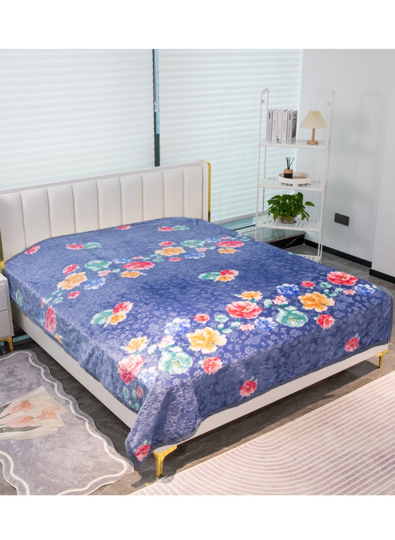 ستارجولد بطانية غائمة فاخرة بطبقة واحدة مصنوعة من خيوط البوليستر المغزول بنسبة 100%، تم الحصول عليها من البوليستر البكر وهو مناسب للشتاء وموسم الأمطار 155 × 210 سم 5 رطل - Image 1