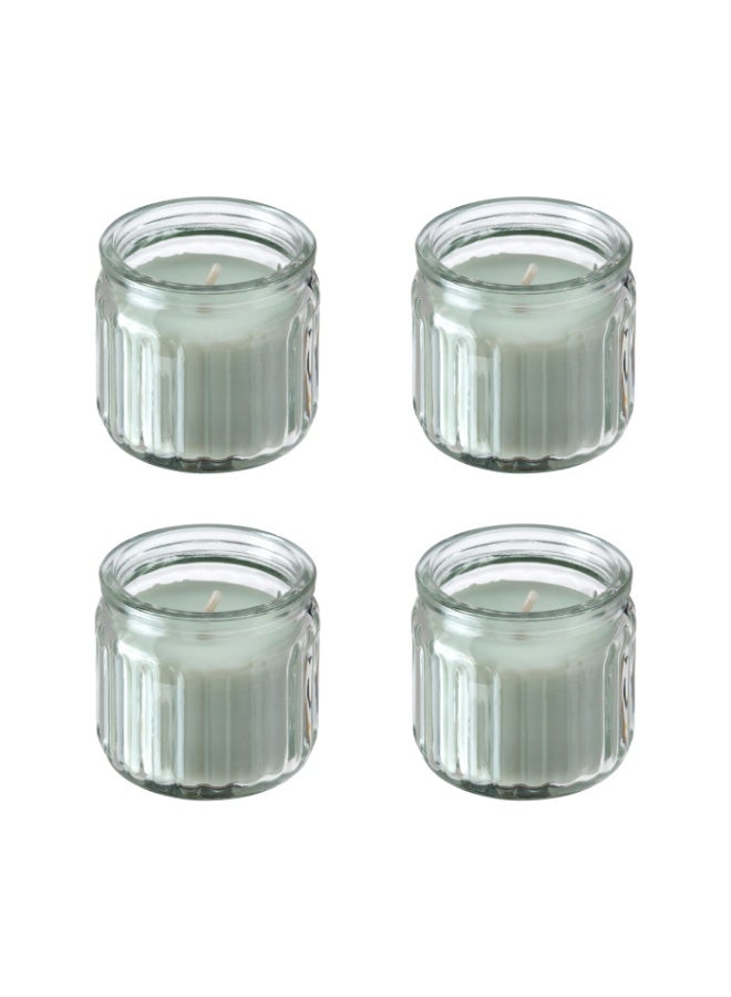 Baitique 4-Piece Scented Glass Candle Set – Apple, Light Green, 12-Hour Burn - Image 1