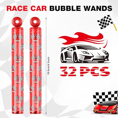 Rotatingpals 32 Pcs Race Car Bubble Wands Checkered Bubble Wand Race Car Party Favors for Adult Summer Activity Birthday Party Goodie Bag Stuffers Gifts Wedding Supplies - Image 5