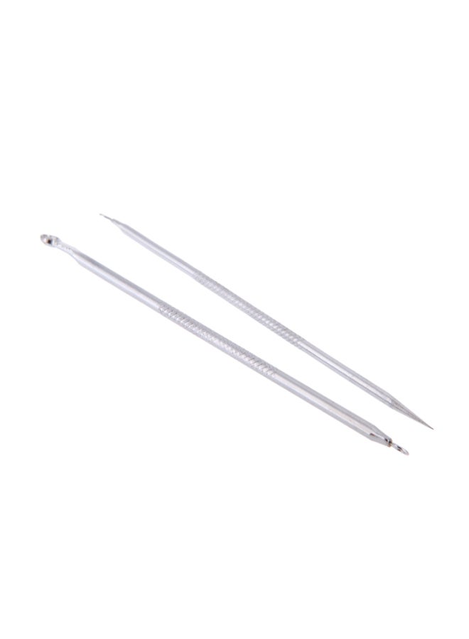 2PCS Silver Blackhead Comedone Remover Acne Blemish Pimple Extractor Skin Care Tools with 3PCS EarPick Spoon Tool Clean Ear Wax Remover Curette Remover - Image 3