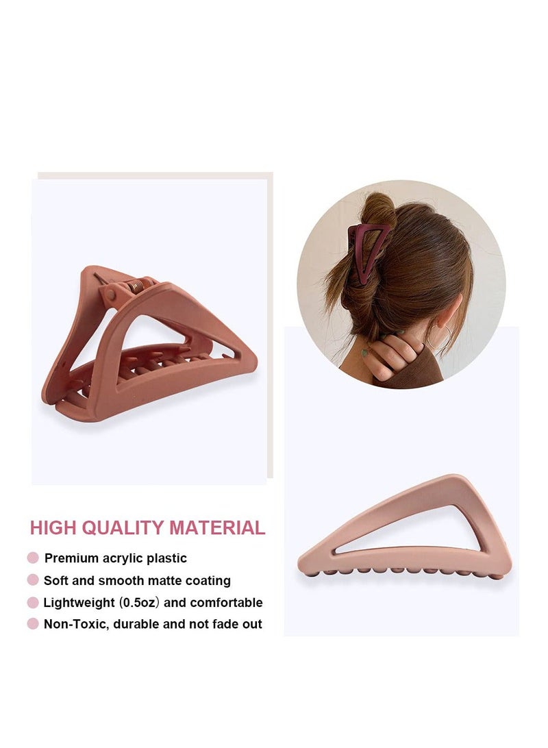 Excefore Medium Hair Clips for Women, Hair Clips for Thin Hair, Non Slip Hair Claw Clips for Girls, Strong Hold Matte Hair Jaw Clips, Triangle Hair Claws for Thin/Medium Thick Hair 6PCSHypoallergenic Microfibr - Image 4