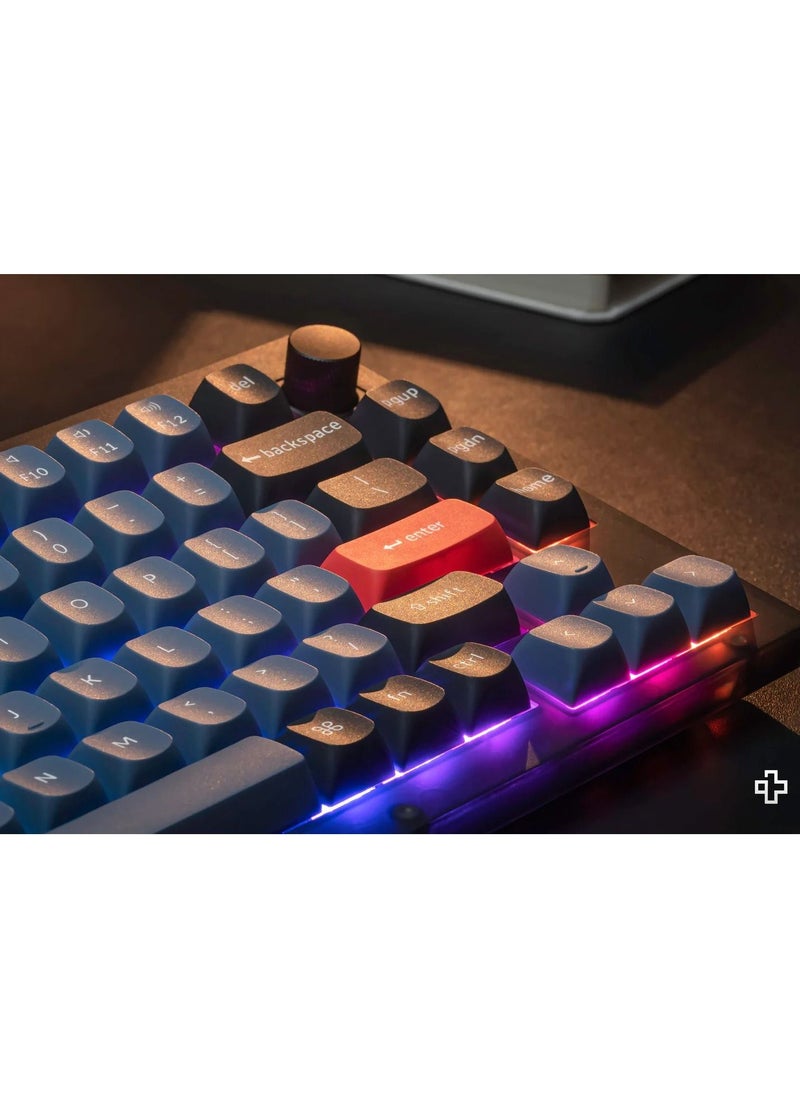 Keychron - Keychron V1 QMK Custom Hot-Swappable Mechanical Keyboard With 75% Layout, RGB, Knob &amp; Brown Switch - Carbon Black - Image 1