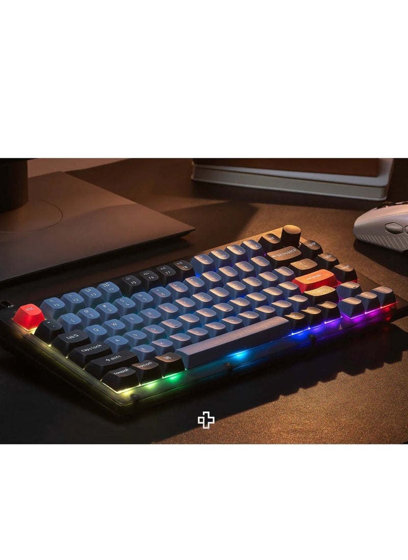 Keychron - Keychron V1 QMK Custom Hot-Swappable Mechanical Keyboard With 75% Layout, RGB, Knob &amp; Brown Switch - Carbon Black - Image 1