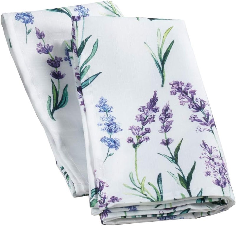 Fennco Styles Garden Lavender Print Cloth Napkins 20 x 20 Inch Set of 4  Delicate Floral Dinner Napkins for Home Dining Room Dcor Banquets Indoor  Outdoor Event and Special Occasion - Image 1