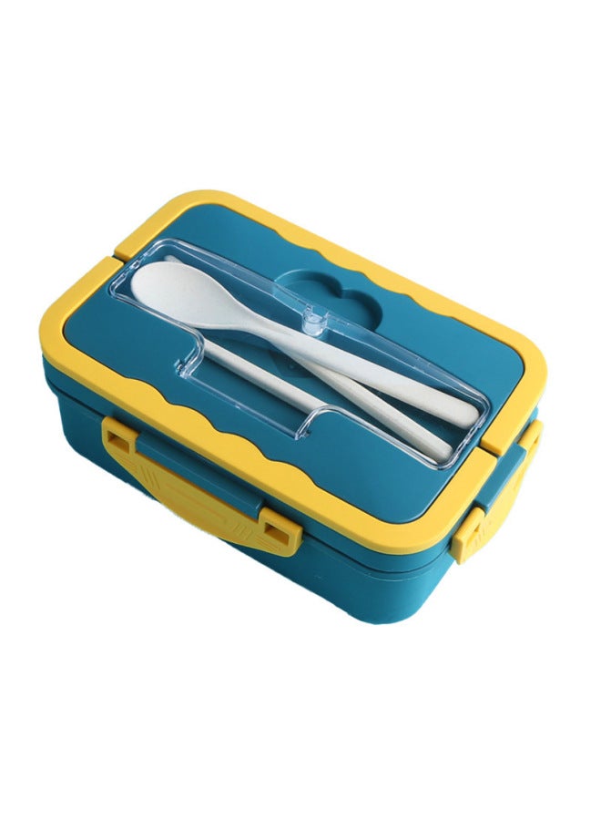 Wheat Straw Tableware Lunch Box Microwave Oven Rectangular Student Thermal Insulation Lunch Box Japanese-style Plastic Lunch Box-Specifications:Square Lunch Box With Handle-green  - Image 5