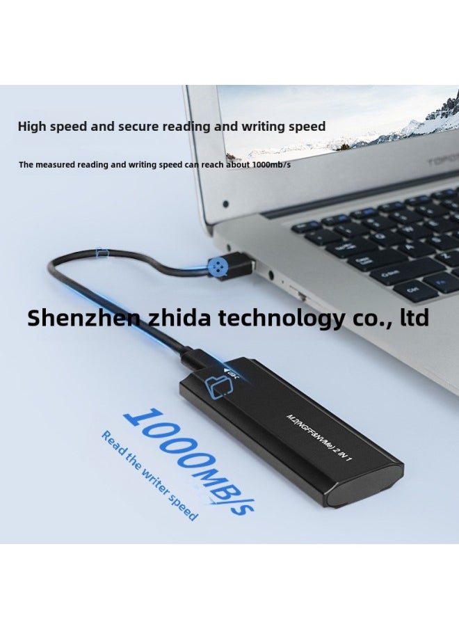 Generic 10Gbps Screw-free Solid State Hard Disk Box M.2 NVMe SATA Dual Protocol 9210B Aluminum Alloy Support 2TB-Color:Black NGFF Protocol With Single Line  - Image 5