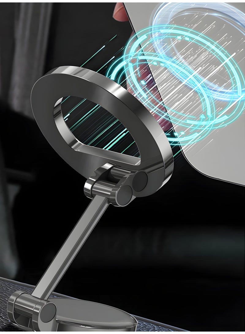 Start Vacuum Suction Magnetic Phone Mount,Double Sided Magnetic Suction Cup Phone Mount for Car/Mirror/Smooth Surface Foldable and Retractable Universal Magnetic Cell Phone Holder for All Phones - Black - Image 4