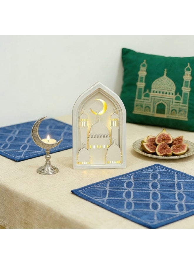 Wooden Ramadan LED Night Light, Mosque & Crescent Design Decorative Lamp, Eid & Ramadan Home Decoration Gift - Image 2